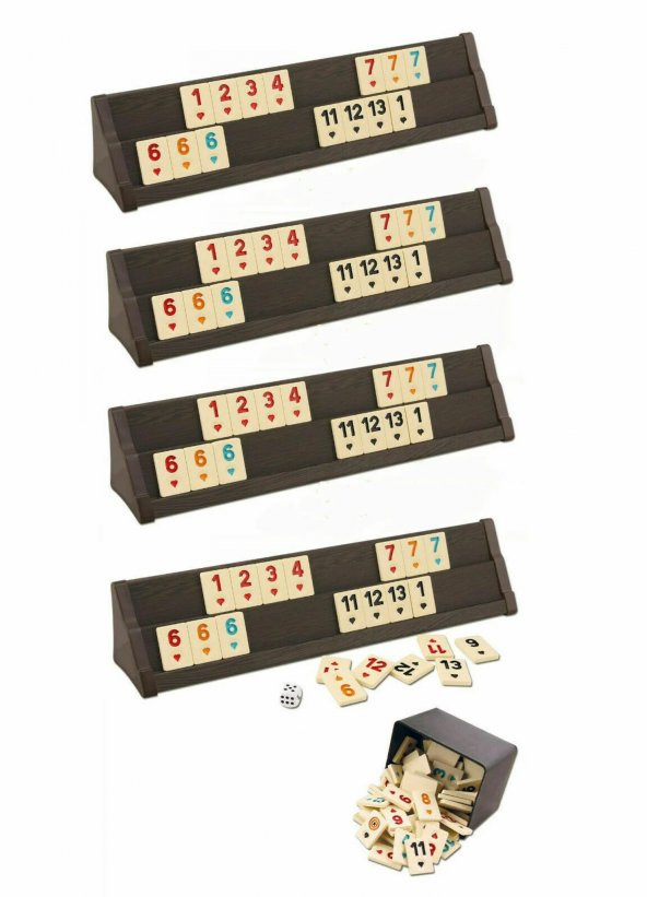 Koyu Renk Star Vip Ahşap Okey Takımı - Resim 10