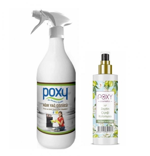 Poxy Ağır Yağ Çözücü 1 Kg & Zeytin Çiçeği Kolanyağı 100 ML