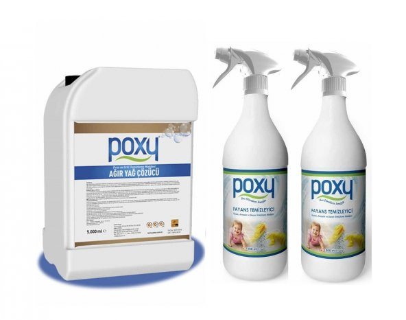 Poxy Ağır Yağ Çözücü 5 Kg & Fayans Temizleyici 1 Kg 2 Adet ürün görseli