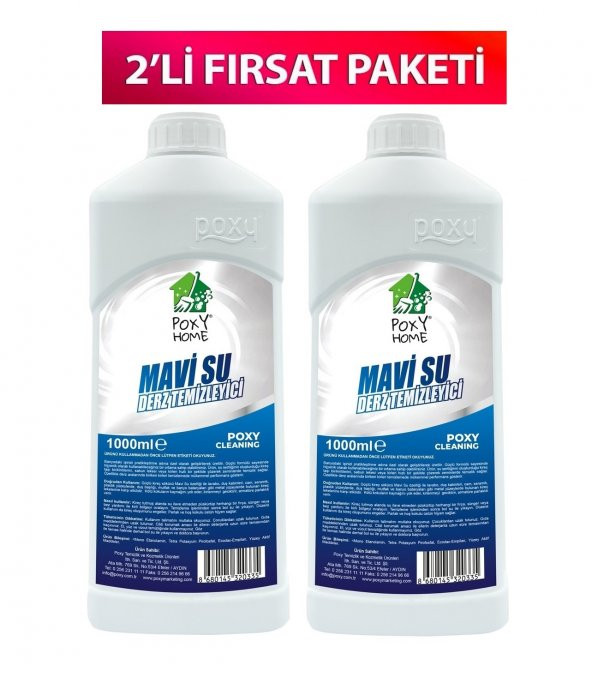 Poxy Home Mavi Su Derz Temizleyici 1 Lt x 2 Adet ürün görseli