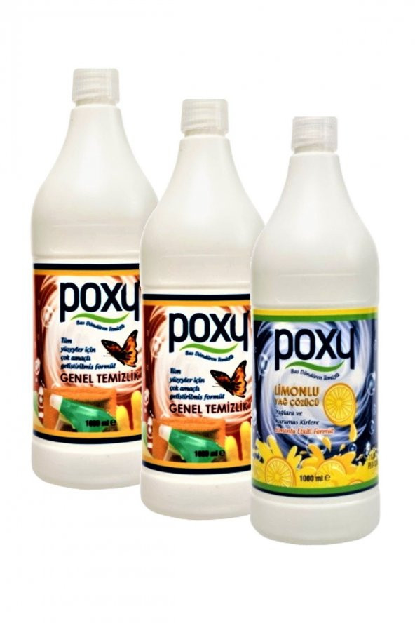 Çok Amaçlı Genel Temizlik Leke Çözücü 2 x 1 lt & Limonlu Yağ Çözücü 1 Lt