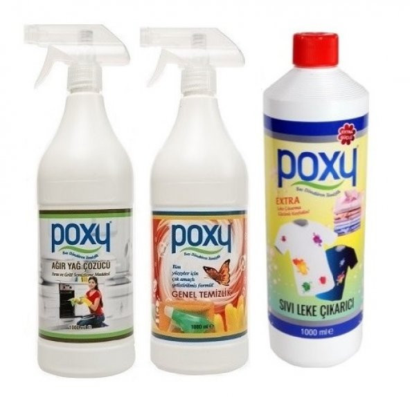 Poxy Sıvı Leke Çıkarıcı + Genel Temizlik + Ağır Yağ Çözücü ürün görseli