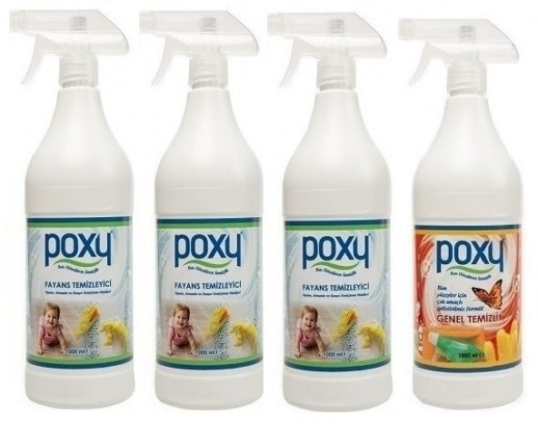 Poxy Fayans Temizleyici 3 Adet & Poxy Genel Temizlik 1 Adet
