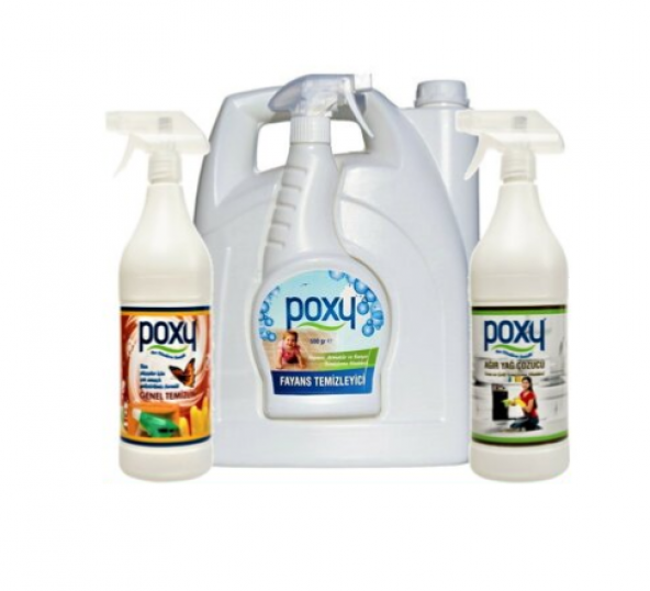 Poxy Fayans Temizleyici 6 Kg Genel Temizlik 1 Kg Yağ Çözücü 1 Kg