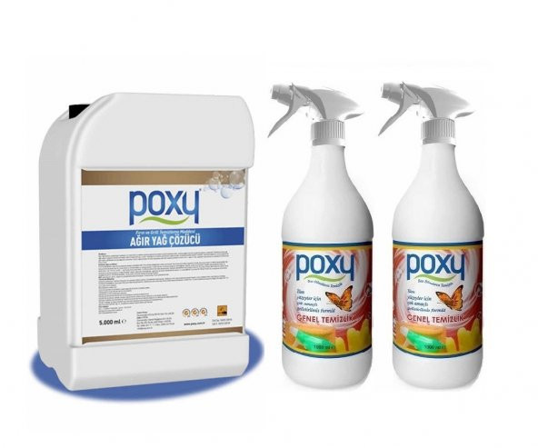 Poxy Ağır Yağ Çözücü 5 Kg & Genel Temizlik 1 Kg 2 Adet