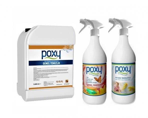 Poxy Genel Temizlik 5 Kg & Fayans Temizleyici 1 Kg & Genel Temizlik 1 Kg