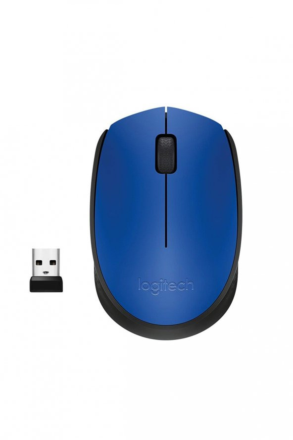 Logitech M171 Kablosuz USB Alıcılı Optik Mouse mavi