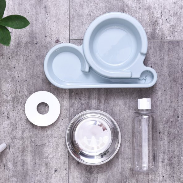 Mikopet Otomatik Su Sebilli Mama Kabı-Mavi - 5