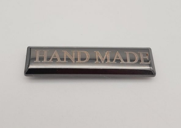 Angel Çanta Aksesuar Handmade Yazılı Metal Etiket Plaka Süs Füme Renk