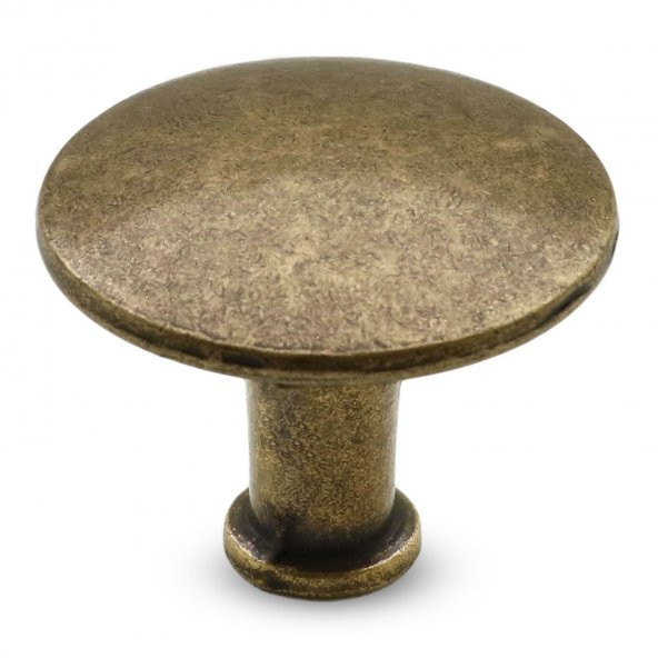 Düğme Çekmece Dolap Kapak Kulpu Kulbu Antik Sarı Metal Kulp - 2