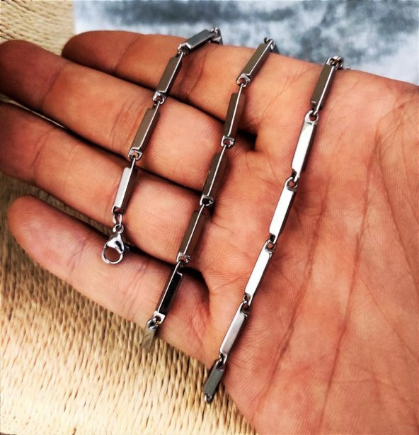 316L CERRAHİ ÇELİK 3 MM 55 CM ÇELİK KOLYE-ÇKOL81 - 2