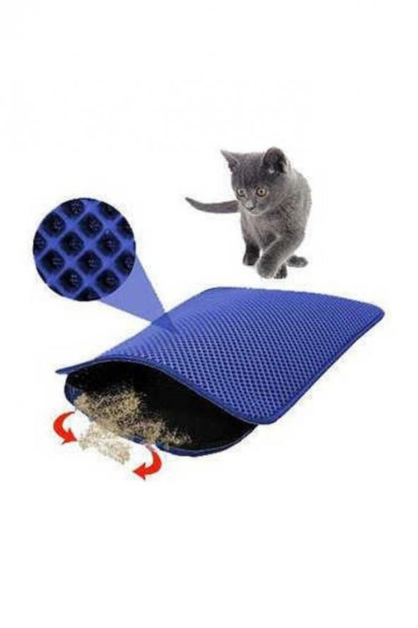Perfect Elekli Kedi Kumu Paspası Mavi 60X40 cm - 2
