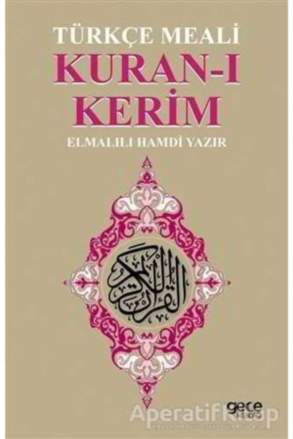 Gece Kitaplığı Kuran-ı Kerim Türkçe Meali - Elmalılı Muhammed Hamdi Yazır -