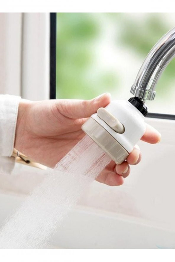 ON2 ARMATÜR Tasarruflu Musluk Başlığı 3 (Üç) Fonksiyonlu 360° Oynar Musluk Başlığı Beyaz Renk - 2