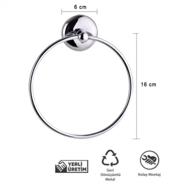 Yuvarlak Havluluk ve Geniş Kapaklı Kağıt Havluluk - 2li Set - Banyo Aksesuar Seti - 2