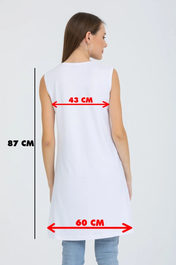 Kadın İkili Sıfır Kol Kurtarıcı Penye İçlik Tunik - 11