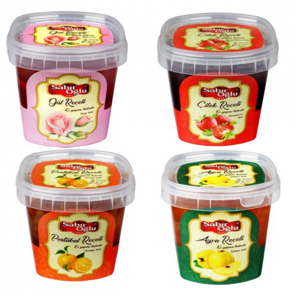 SABIROĞLU 800 GR REÇEL PLS KOVA GÜL-ÇİLEK-PORTAKAL-AYVA