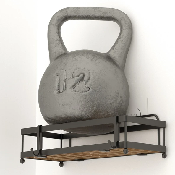 TEKNOTEL YAPIŞKANLI KANCALI 2li BANYO&MUTFAK RAFI MAT SİYAH ST280H - 4