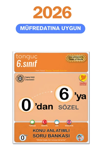 0dan 6ya Sözel Konu Anlatımlı Soru Bankası - Tonguç Yayınları