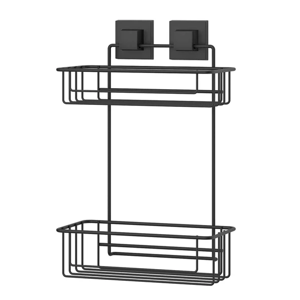 TEKNOTEL DELME VİDA MATKAP YOK! easyFIX YAPIŞKANLI İKİ KATLI BANYO RAFI MAT SİYAH EF256 - 2