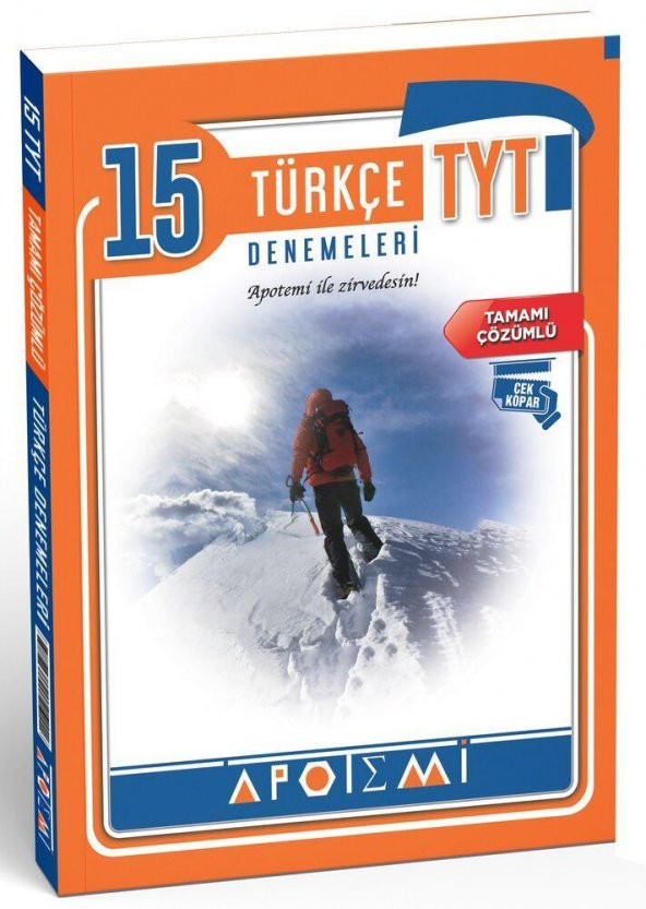 TYT Türkçe Tamamı Çözümlü 15 li Denemeleri Apotemi Yayınları