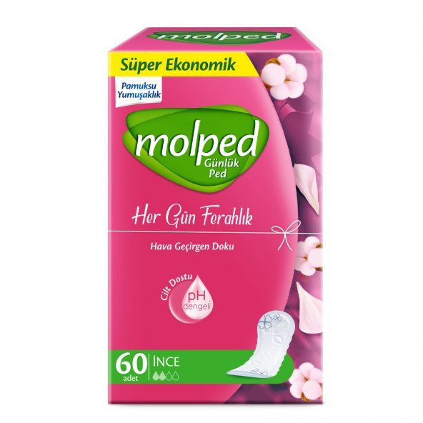 Molped Süper Ekonomik Her Gün Ferahlık Günlük Ped İnce 60x4 240 Adet