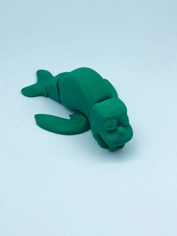 3D Hareketli Deniz Aygırı / Mors Figürlü Oyuncak - Yeşil