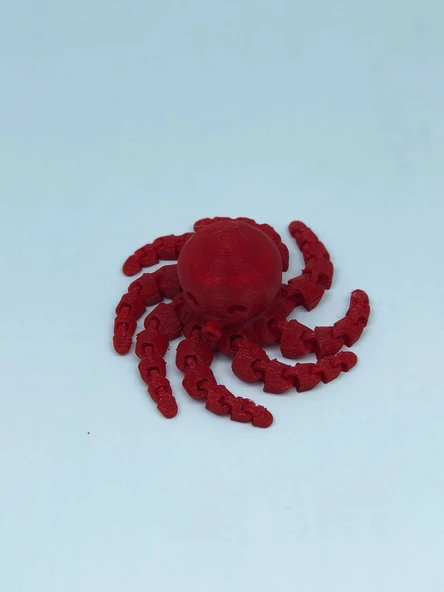 3 Boyutlu Hareketli Ahtapot Oyuncak & Masa Dekoru - Kırmızı - Resim 2