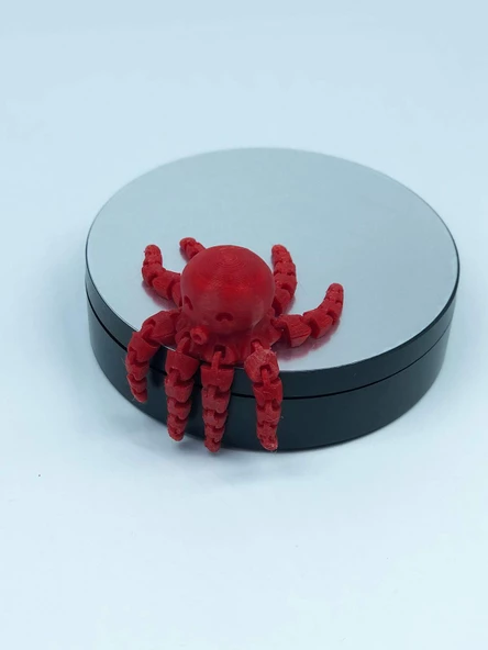 3 Boyutlu Hareketli Ahtapot Oyuncak & Masa Dekoru - Kırmızı ürün görseli 1