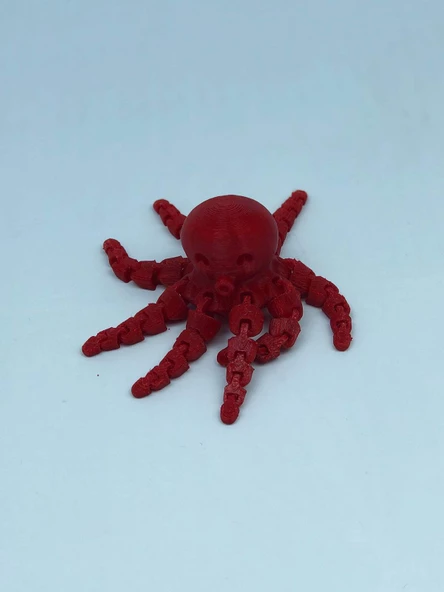 3 Boyutlu Hareketli Ahtapot Oyuncak & Masa Dekoru - Kırmızı - Resim 5