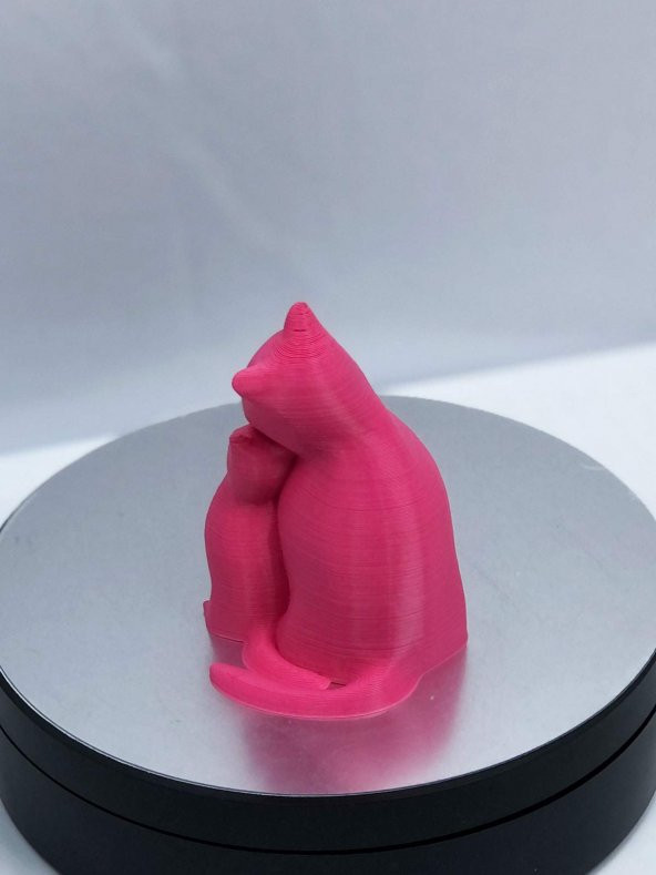 3D Anne ve Yavru Kedi Figürlü Biblo / Oyuncak - 2
