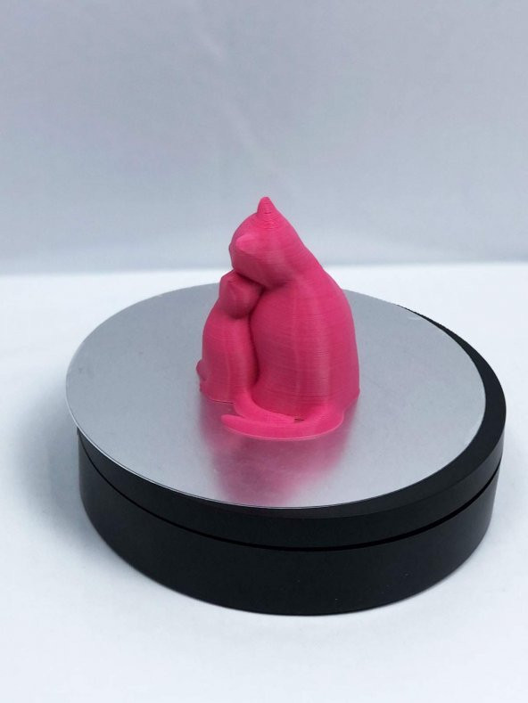 3D Anne ve Yavru Kedi Figürlü Biblo / Oyuncak - 4