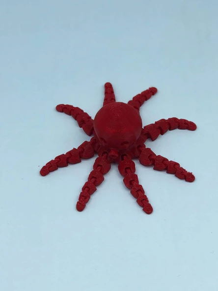 3 Boyutlu Hareketli Ahtapot Oyuncak & Masa Dekoru - Kırmızı - Resim 4