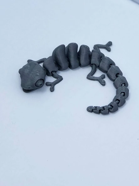 3D Hareketli Bukalemun Figürlü Oyuncak - Gri - Resim 6