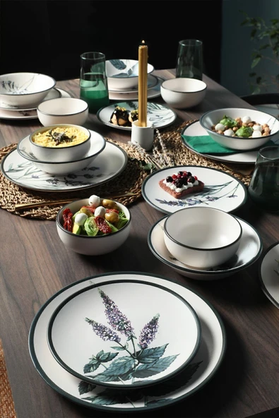 Keramika Keraart Çiçek Bahçesi Yemek Takımı 24 Parça 6 Kişilik 18938 -39-40-41-42-43-68 - 6