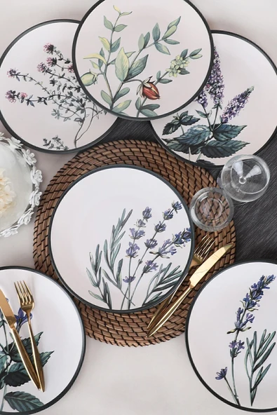 Keramika Keraart Çiçek Bahçesi Servis Tabağı 25 Cm 6 Adet - 18938-39-40-41-42-43 ürün görseli