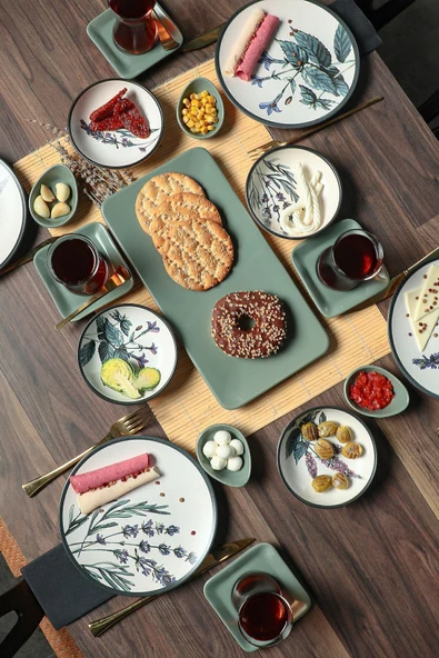 Keramika Keraart Çiçek Bahçesi Kahvaltı Takımı 21 Parça 4 Kişilik - 18939-40-42-43 - 3