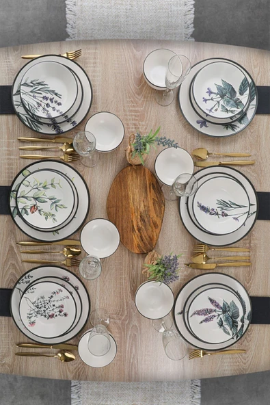 Keramika Keraart Çiçek Bahçesi Yemek Takımı 24 Parça 6 Kişilik 18938 -39-40-41-42-43-68 - 3