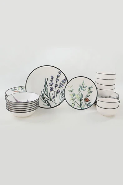 Keramika Keraart Çiçek Bahçesi Yemek Takımı 24 Parça 6 Kişilik 18938 -39-40-41-42-43-68 - 8