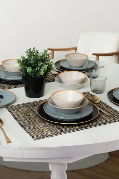 Keramika Safir Gri Yemek Takımı 6 Kişilik 24 Parça 624-995 - 4