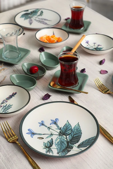 Keramika Keraart Çiçek Bahçesi Kahvaltı Takımı 21 Parça 4 Kişilik - 18939-40-42-43 - 7