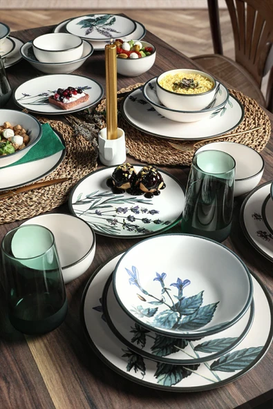 Keramika Keraart Çiçek Bahçesi Yemek Takımı 24 Parça 6 Kişilik 18938 -39-40-41-42-43-68