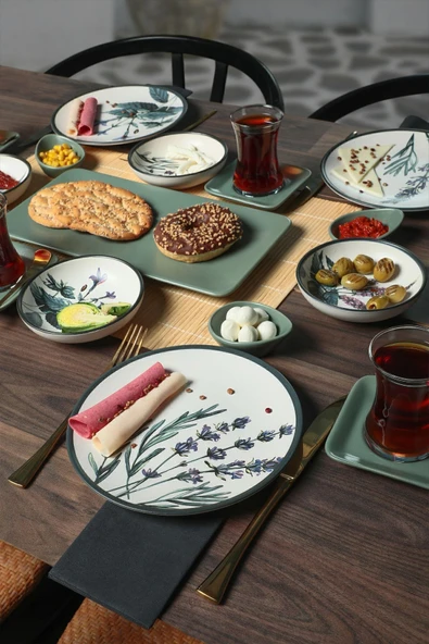 Keramika Keraart Çiçek Bahçesi Kahvaltı Takımı 21 Parça 4 Kişilik - 18939-40-42-43 - 4