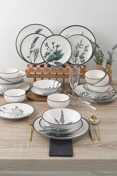 Keramika Keraart Çiçek Bahçesi Yemek Takımı 24 Parça 6 Kişilik 18938 -39-40-41-42-43-68 - 2