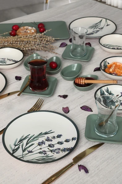 Keramika Keraart Çiçek Bahçesi Kahvaltı Takımı 21 Parça 4 Kişilik - 18939-40-42-43 - 6