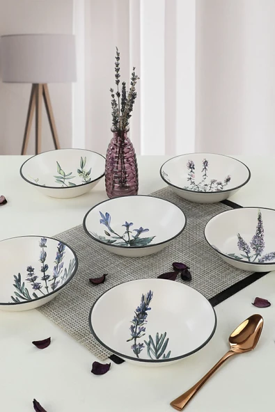 Keramika Keraart Çiçek Bahçesi Yemek Tabağı 18 cm 6 Adet - 1