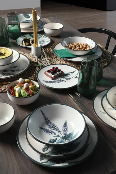 Keramika Keraart Çiçek Bahçesi Yemek Takımı 24 Parça 6 Kişilik 18938 -39-40-41-42-43-68 - 7