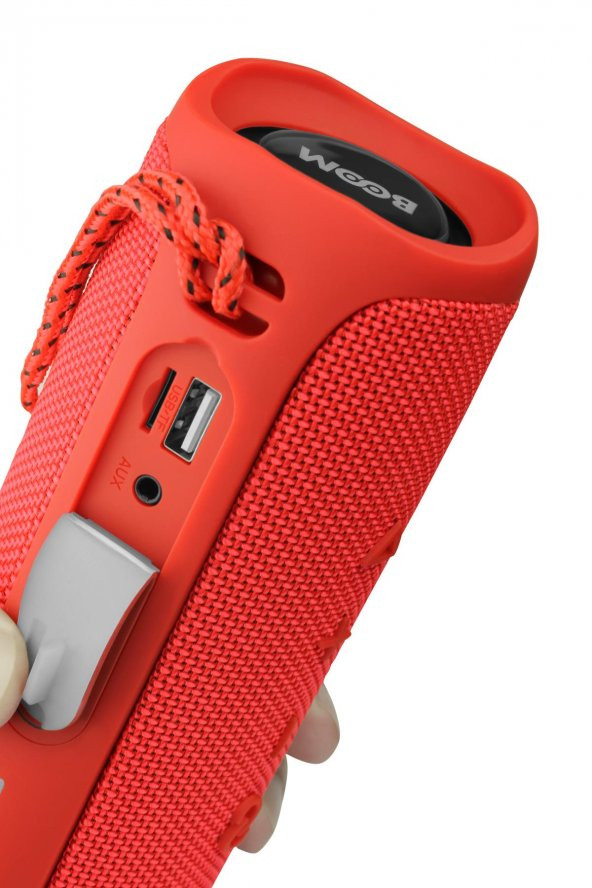 Boom Kırmızı Taşınabilir Ses Bombası Kablosuz Bluetooth Hoparlör Speaker Yüksek Ses Çoklu Bağlantı - 6