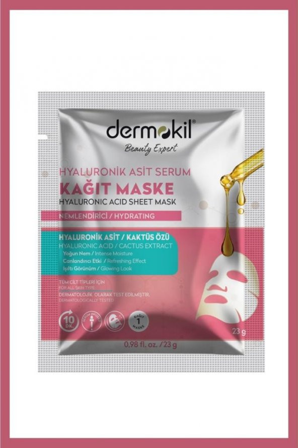 DERMOKIL KAGIT MASKE HYALURONIK ASİT