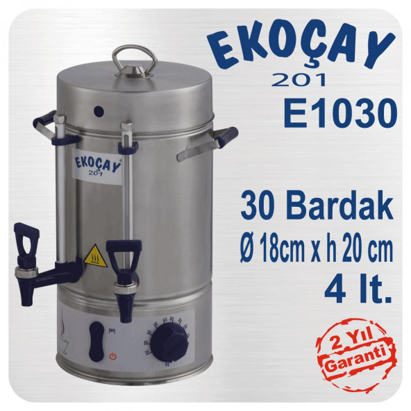 Tuğra Ekoçay Çay Makinesi 30 Bardak 4 Lt.